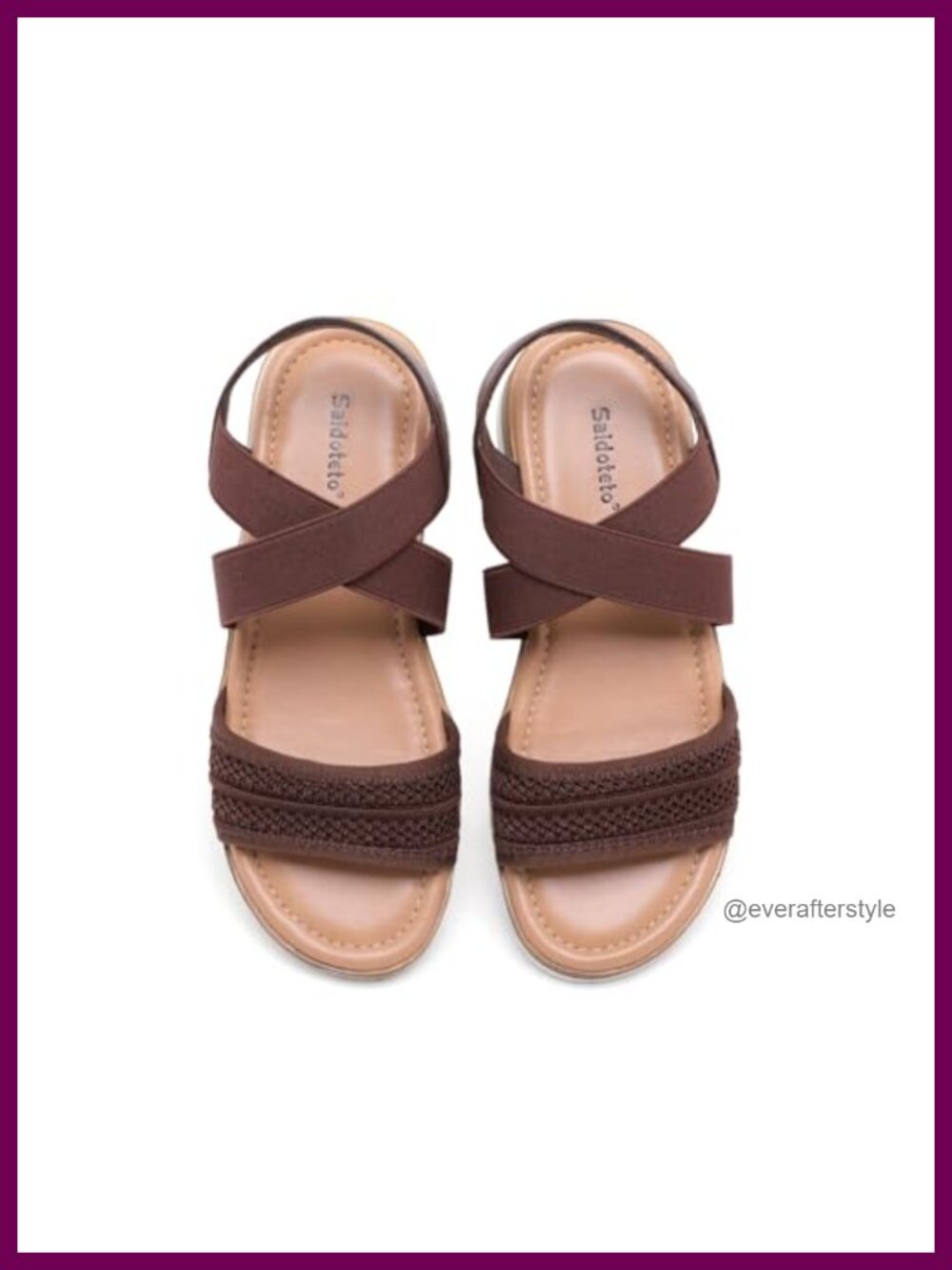 Womens Low Wedge Walking Sandals Elastic Ankle Strap Knit Slip On